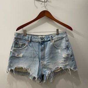 Zara High Waist Jean Shorts Size 10